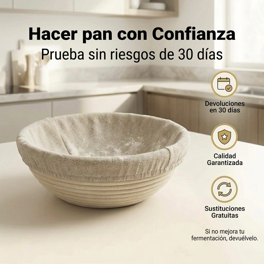 Banetón para pan de ratán natural