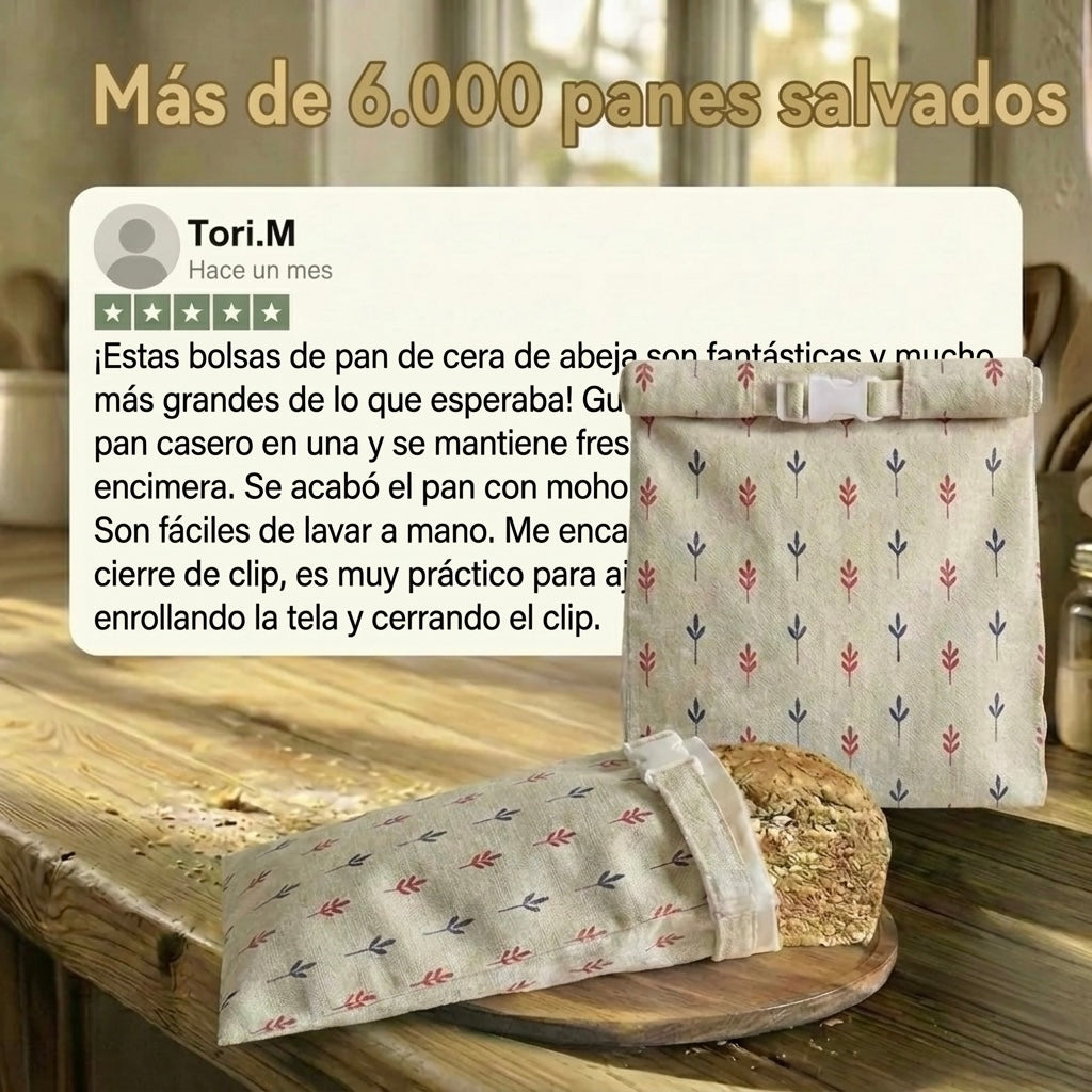 Bolsas para pan premium de 100 % algodón y cera de abeja