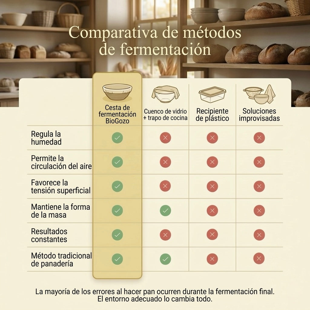 Banetón para pan de ratán natural