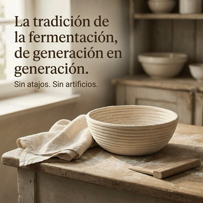 Banetón para pan de ratán natural